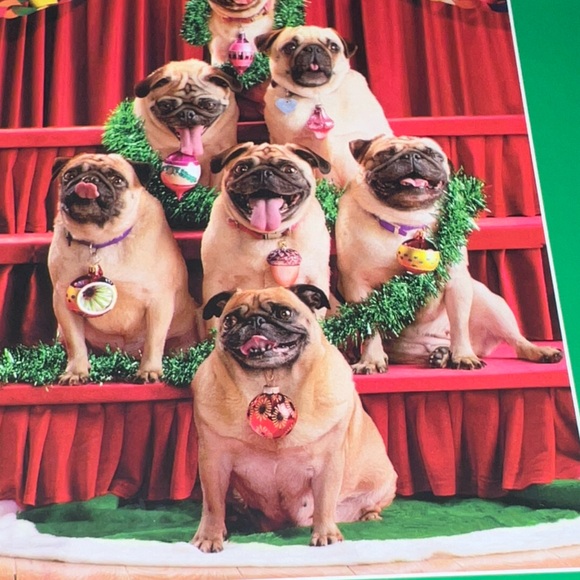 Merry Pug-Mas Christmas Holiday 300 Oversized Piece Jigsaw Puzzle Pug Dogs Ceaco - Picture 11 of 16